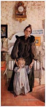 karin y kersti 1898 Carl Larsson Pinturas al óleo